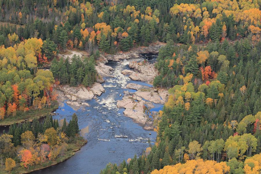 Pabineau Falls from above