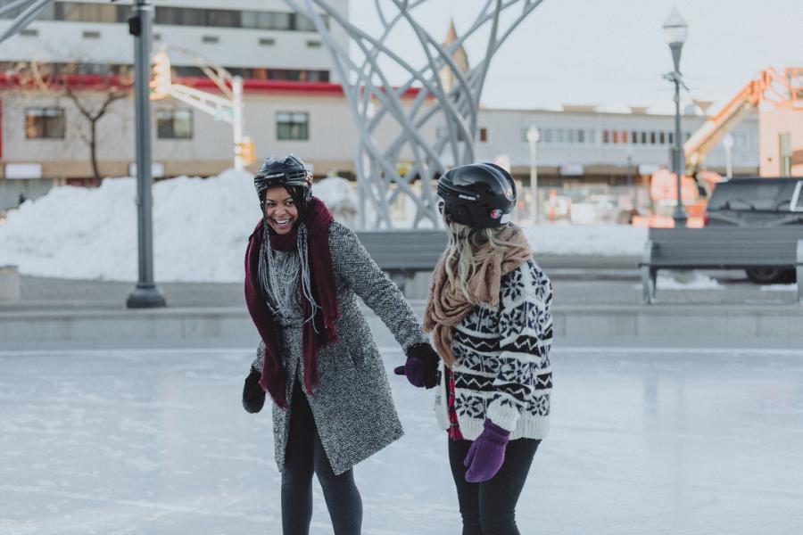 Skating at the Ian Fowler Oval in Moncton
