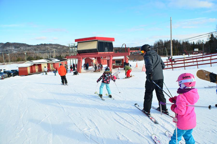 Downhill skiing and snowboarding fun at Mont-Farlagne, near Edmundston