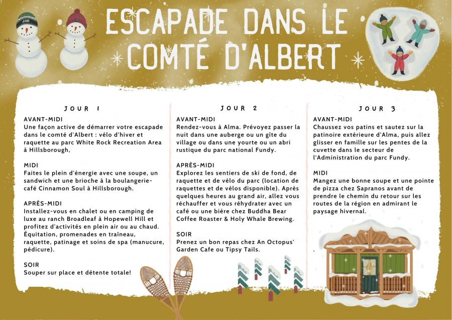 Itinéraire escapade hivernale dans le comté d’Albert