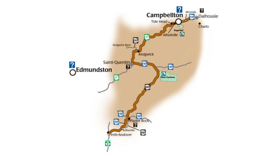 Carte Route de la chaîne des Appalaches