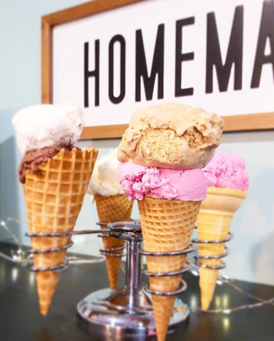 Home-made ice cream cones at McCabe's Ice Cream, Whites Cove, NB