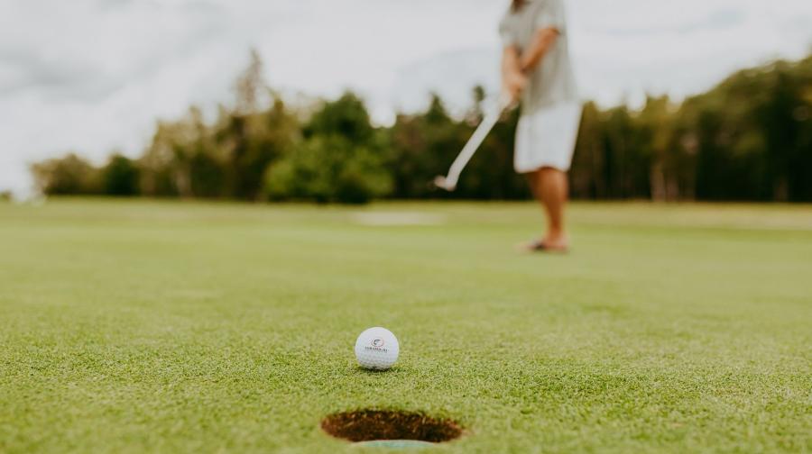 a man playing golf