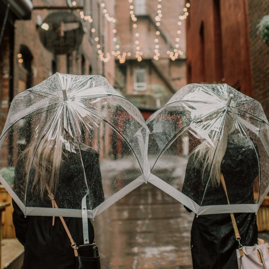 Uptown Saint John in the rain