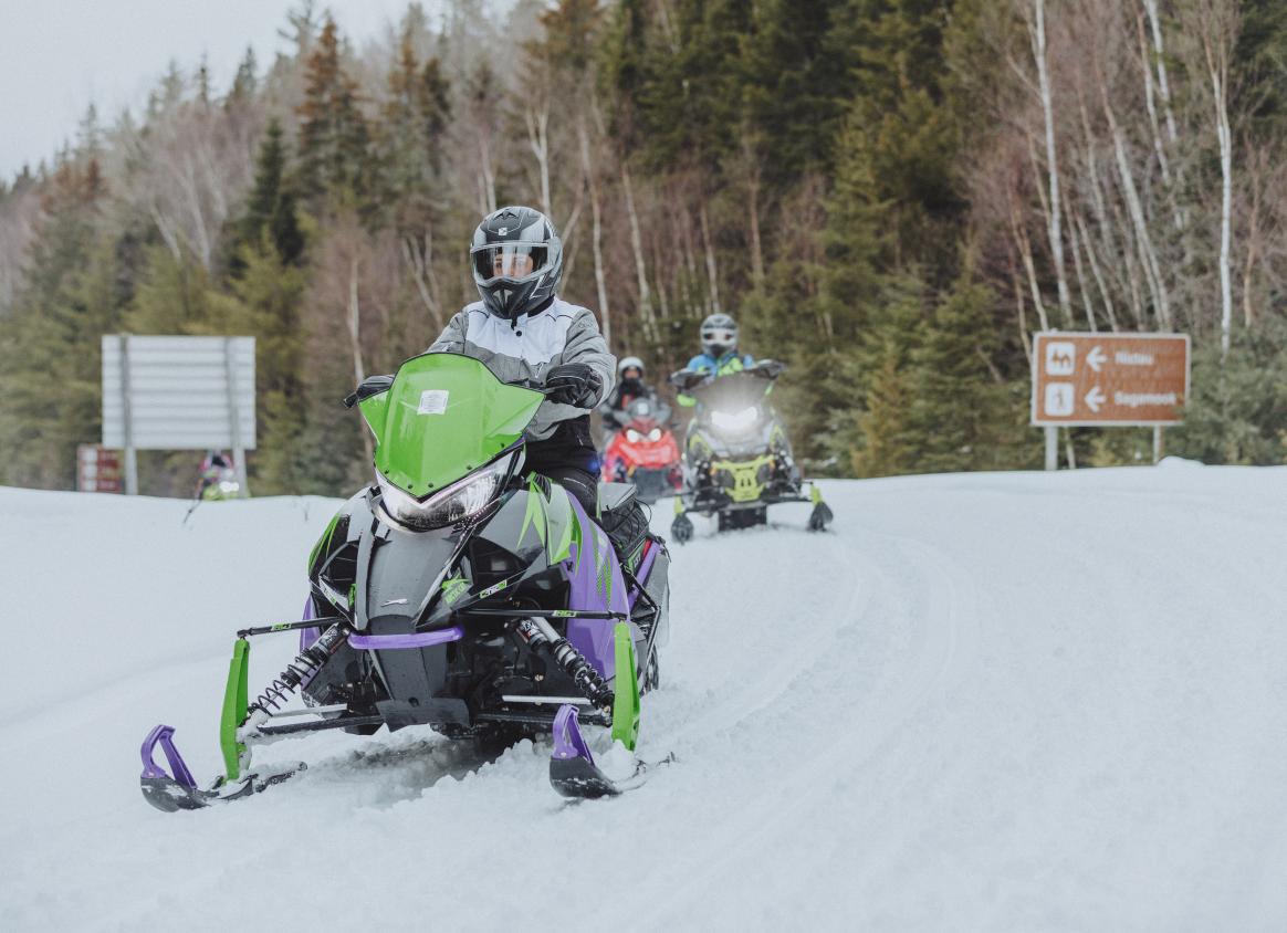 Snowmobiling Mount Carleton
