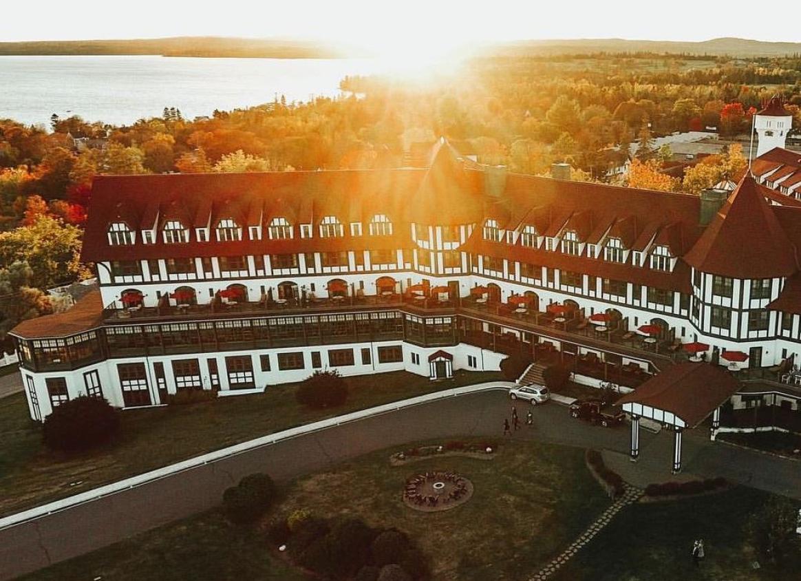 Algonquin Resort from above, in the fall