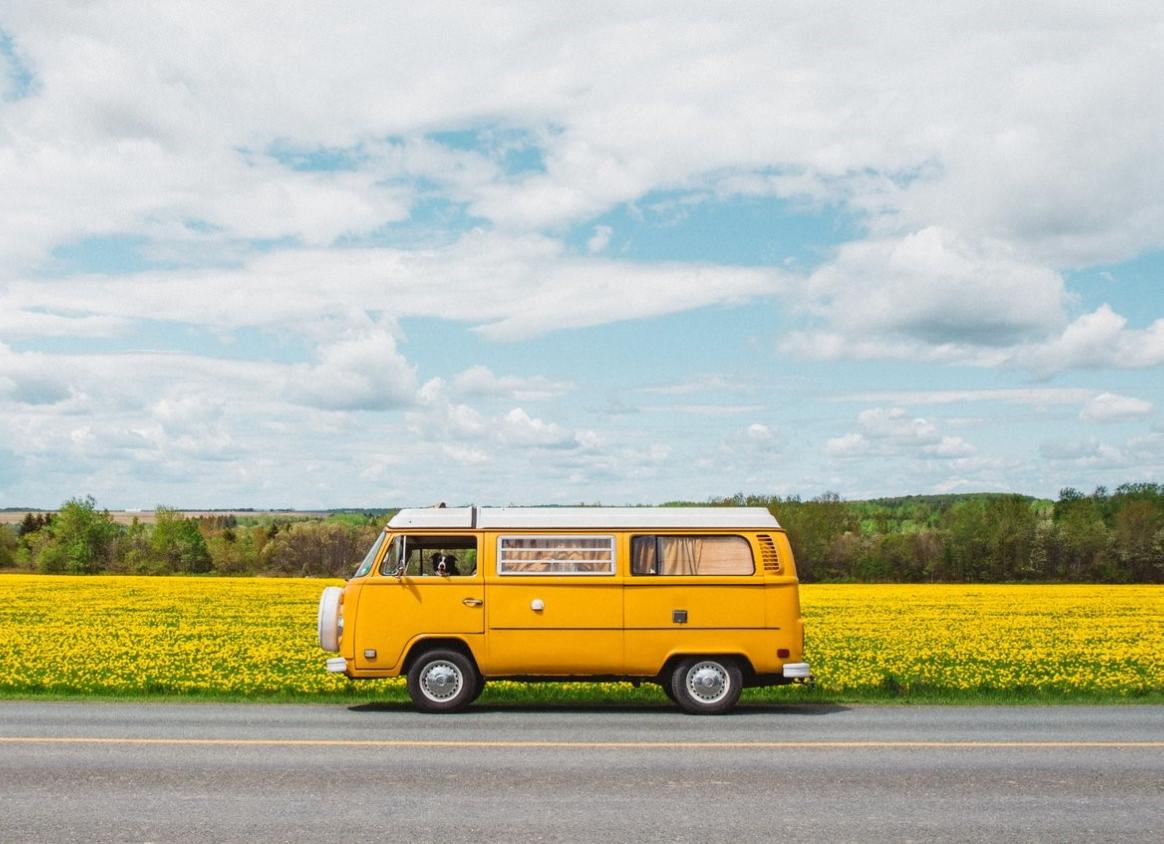 Yellow Van on a New Brunswick Road Trip