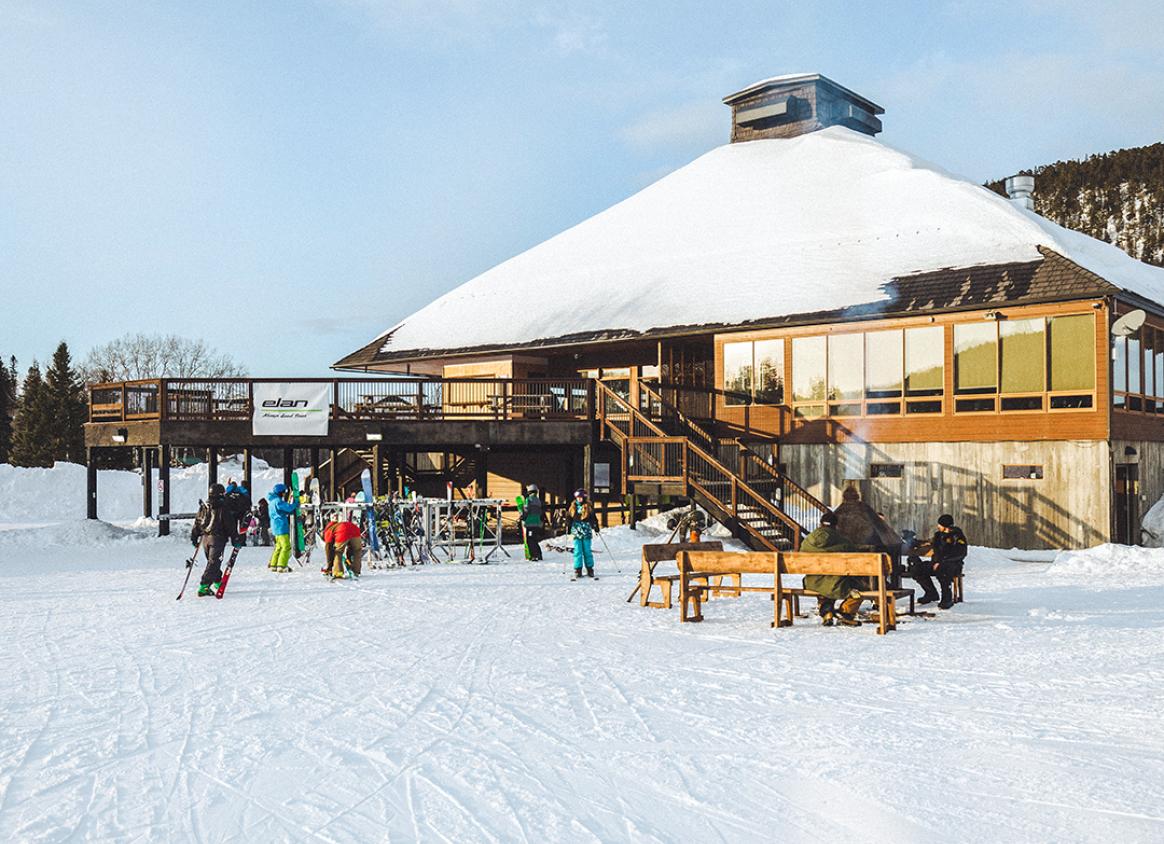 People enjoying winter activities at Sugarloaf Mountain