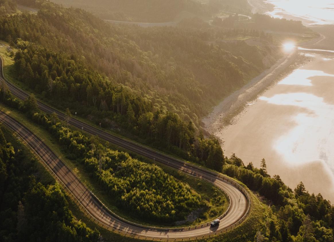 winding road by the coast